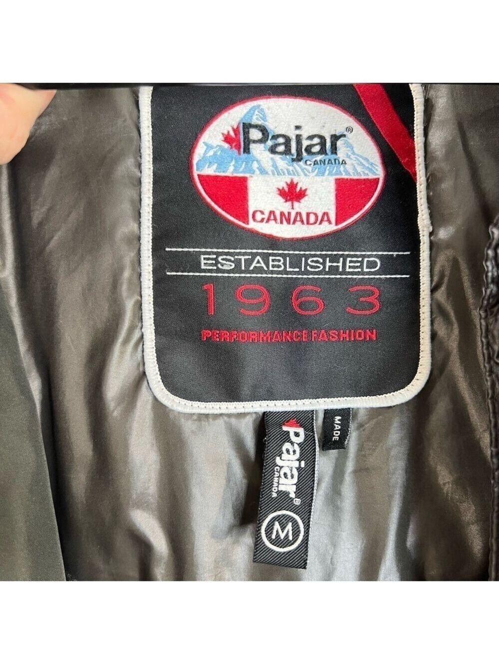 PAJAR Montreal grey green fur trim down parka winter coat M - Picture 12 of 15